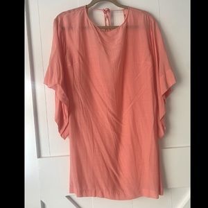 Coral Beach Cover-up Dress Low-Back
